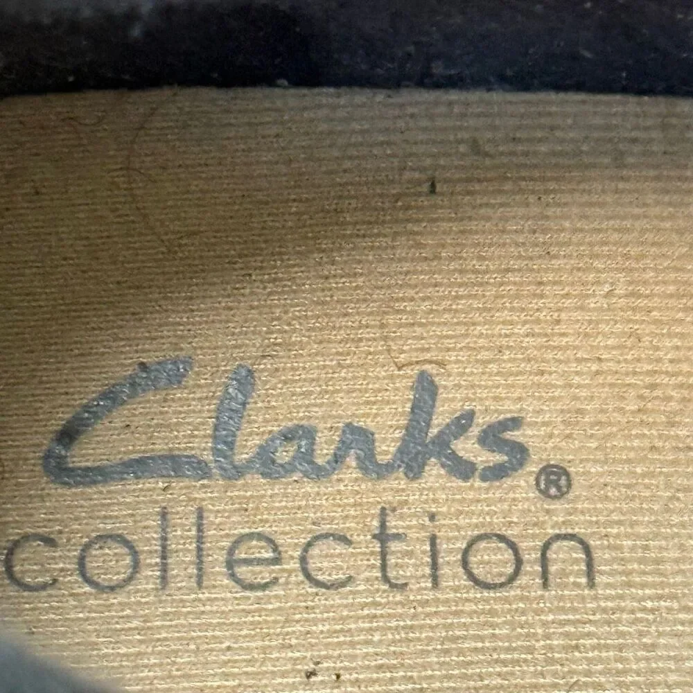 Clarks collection Women’s black side zip 2” heel ankle boot size 8.5